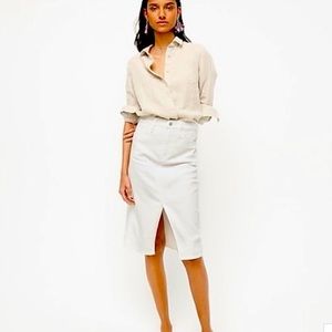 J. Crew White Denim Midi Skirt - size 27